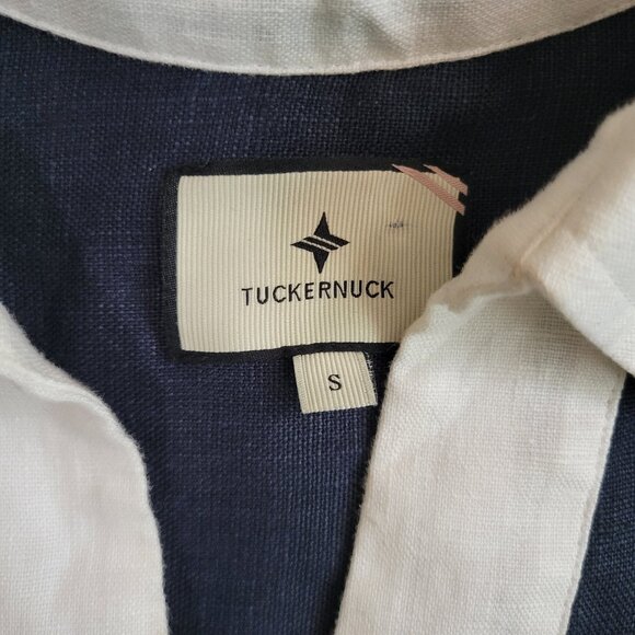 Tuckernuck Navy Blue/ White Nautical Collar Tunic Dress Size Small Beachy - Picture 7 of 9